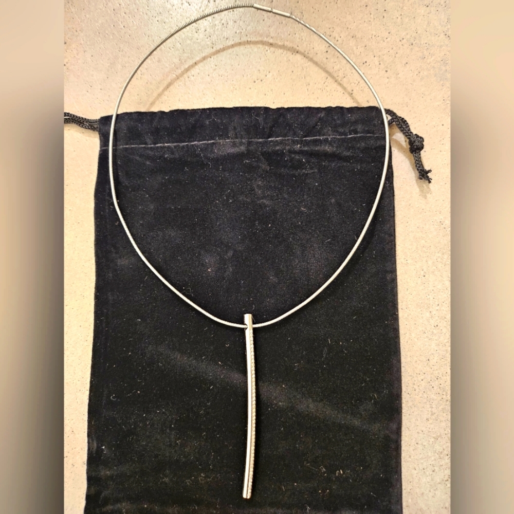 Linda Meyer Gold stainless and pave diamond pendant necklace. Sparkles.
